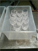 Tub of glasses