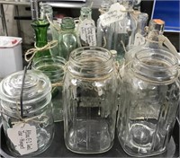 Tray Lot Of Vintage Bottles & Jars