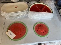 WATERMELON THEMED PLATTERS AND POT COVERS
