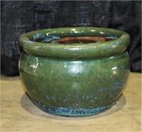 Blue/Green Pottery Planter 10" rnd