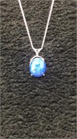 Sterling Silver Lapis Lazuli Necklace-