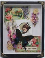 Real Butterfly & Dried Flowers 8x10 Shadowbox