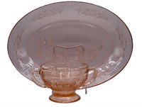 Pink Cabbage Rose Depression Glass (2)