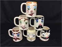 (6) Pfaltzgaff "Muggsy" Face Mugs