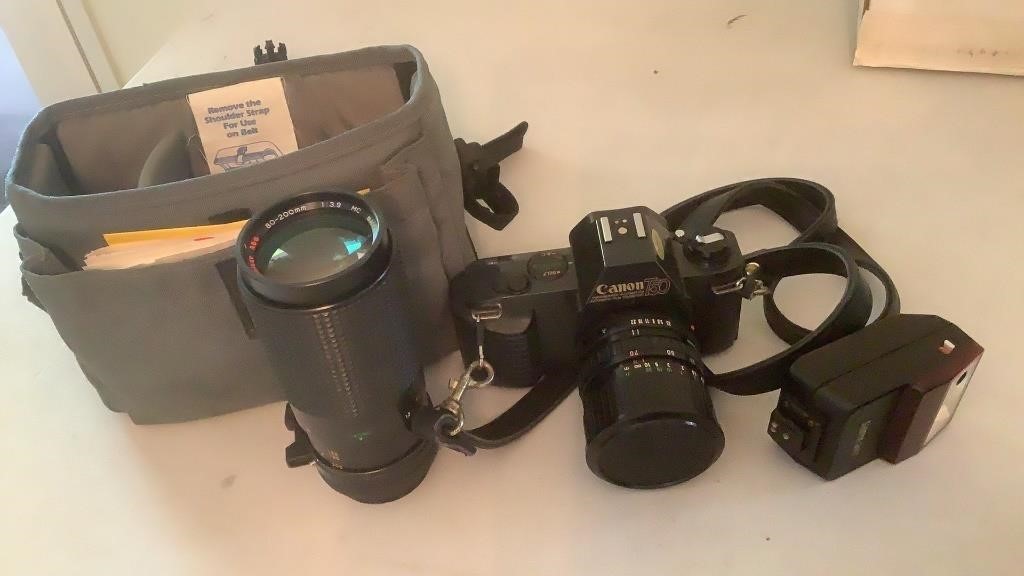 Canon T50 Camera w/ Case & Extra Zoom Lens