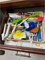 Drawer of kitchen utensils