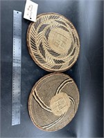 Two 11" African baskets from Zimbabwe