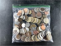 Mixed bag of foreign coins