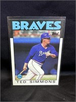 1986 Topps Ted Simmons Braves Baseball Card