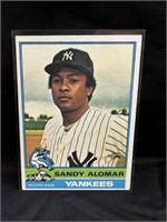 1976 Sandy Alomar Yankees Baseball Card