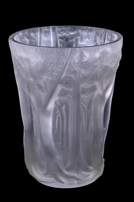 Barolac c1920 Crystal Art Glass Vase "Trees"