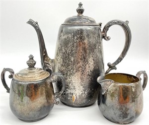 Antique Rogers Silver Plate Tea Set