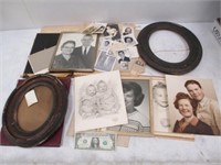 Lot of Antique/Vintage Pictures & 2 Old Oval