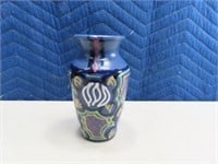 Antique GERMANY 6" FolkArt Blue Pottery Vase patrn
