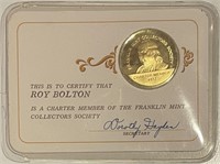 1972 Franklin Mint Charter Member Token