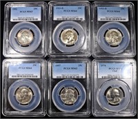 6 WASHINGTON QUARTERS PCGS GRADED