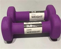 Pair 3 LB Hand Weights - GAIAM. Like New Cond