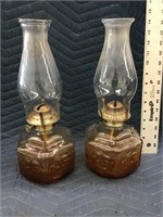 Beautiful Set of Oil Lamps with Glass Globes