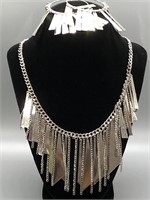 Beautiful Vintage Boho Style Silver Necklace Set