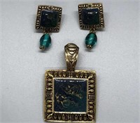Vintage Jewelry-Pendant and Earring Set