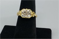 Gold and Rectangular Diamond Ring
