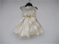 Jona Michelle Toddler's 2T Dress, White and Gold