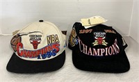 Two Unused Chicago Bulls Championship Hats