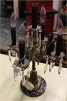 5 Light Brass & Marble Table Lamp