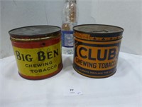 Vintage Chewing Tobacco Tins - qty 2