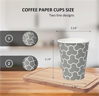 (200) Count 10 oz Paper Coffee Cups, Disposable
