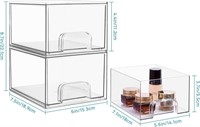 3 Pack Clear Stackable Storage Drawers