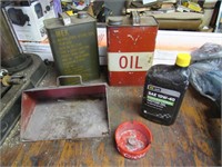 oil cans,full oil,coors ashtray & dust pan