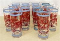 Set of 14 Scenic Glasses Currier & Ives?