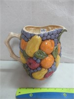 COLORFUL FRUIT PITCHER - SIGNED + DATED