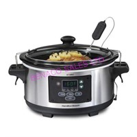 1X, NEW H.B. DIGITAL SLOW COOKER 6QT W/ TEMP PROBE