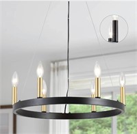 Black Wagon Wheel Chandelier Light