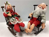 Annalee Mr & Mrs Claus, Two Rocking Chairs