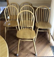 Light wood dining chairs. Bidding on one times