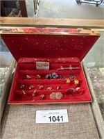 Vintage MCM jewelry box & contents
