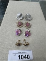 Vintage earring lot Lucite rhinestone etc all