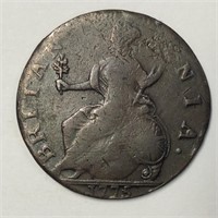1795 ENGLAND GEORGE III  1/2 PENNY VF