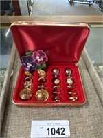 Vintage MCM jewelry box & contents