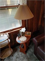 Lamp Table Including Items On Top