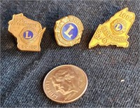1960s screwback Lions Club pins rare!!