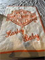 Vintage Harley Baby blanket soft some yellowing