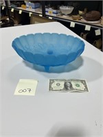 Vibrant Blue Fenton Fruit Bowl