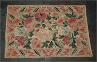 36" X 24" Chain Stitch Embroidered Tapestry Rug