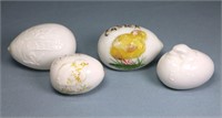 (4) Victorian Blown Glass Easter Eggs