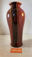 Red Black Striped Vase