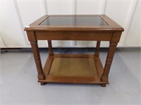 Side End Table w Glass Insert